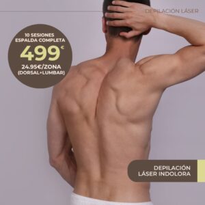 10 SESIONES DEPILACION LASER ESPALDA COMPLETA